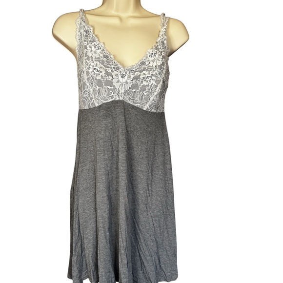 FELINA Charcoal and Ivory Lace Chemise - Picture 1 of 3